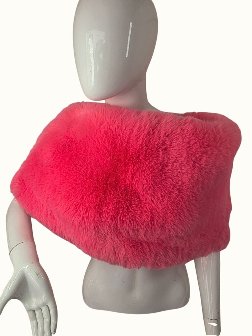 Maeve Anthropologie Pink Faux Fur Stole Shoulder Wrap Women OS Knit Lined NWT